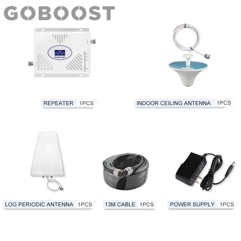 Goboost 900/1800/2100 MHz Tri-band Mobile Phone 2g/3g/4g Signal Booster/Repeater B1 3 8 gsm lte wcdma signal repiter booster